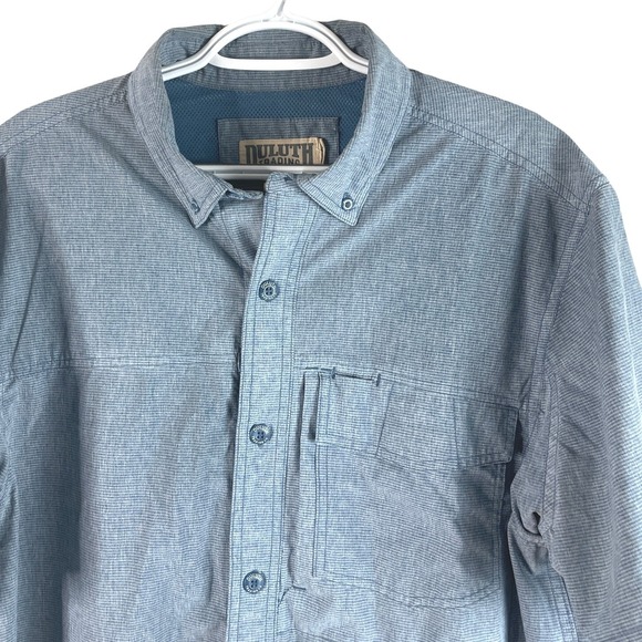 Duluth Trading Co Other - Duluth Vented Button Down Shirt‎ Mens M Blue Performance Hiking Utility
